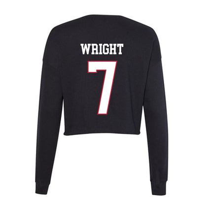 Miami of Ohio - NCAA Men's Basketball : Ethan Wright - Women's Cropped Crew Fleece-1