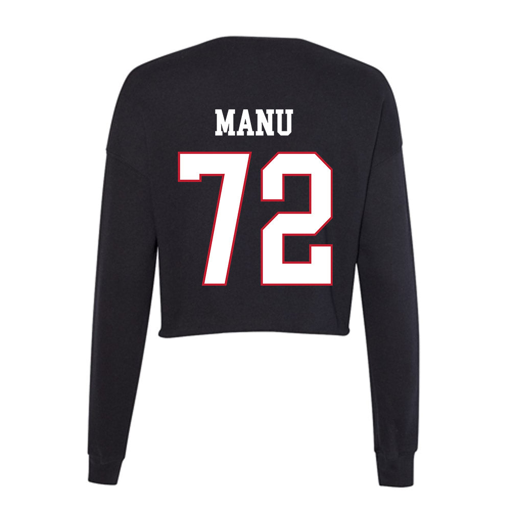 Miami of Ohio - NCAA Football : Kris Manu - Women's Cropped Crew Fleece-1