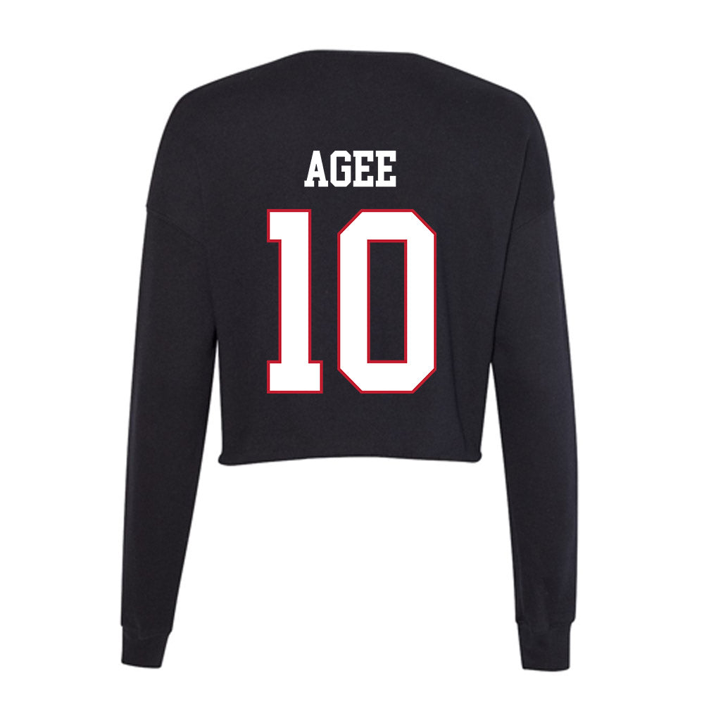 Miami of Ohio - NCAA Football : Jermaine Agee - Women's Cropped Crew Fleece-1