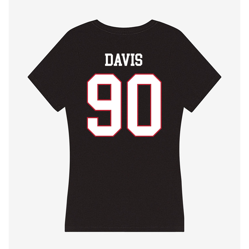 Miami of Ohio - NCAA Football : Donovan Davis - Women's V-Neck T-Shirt-1