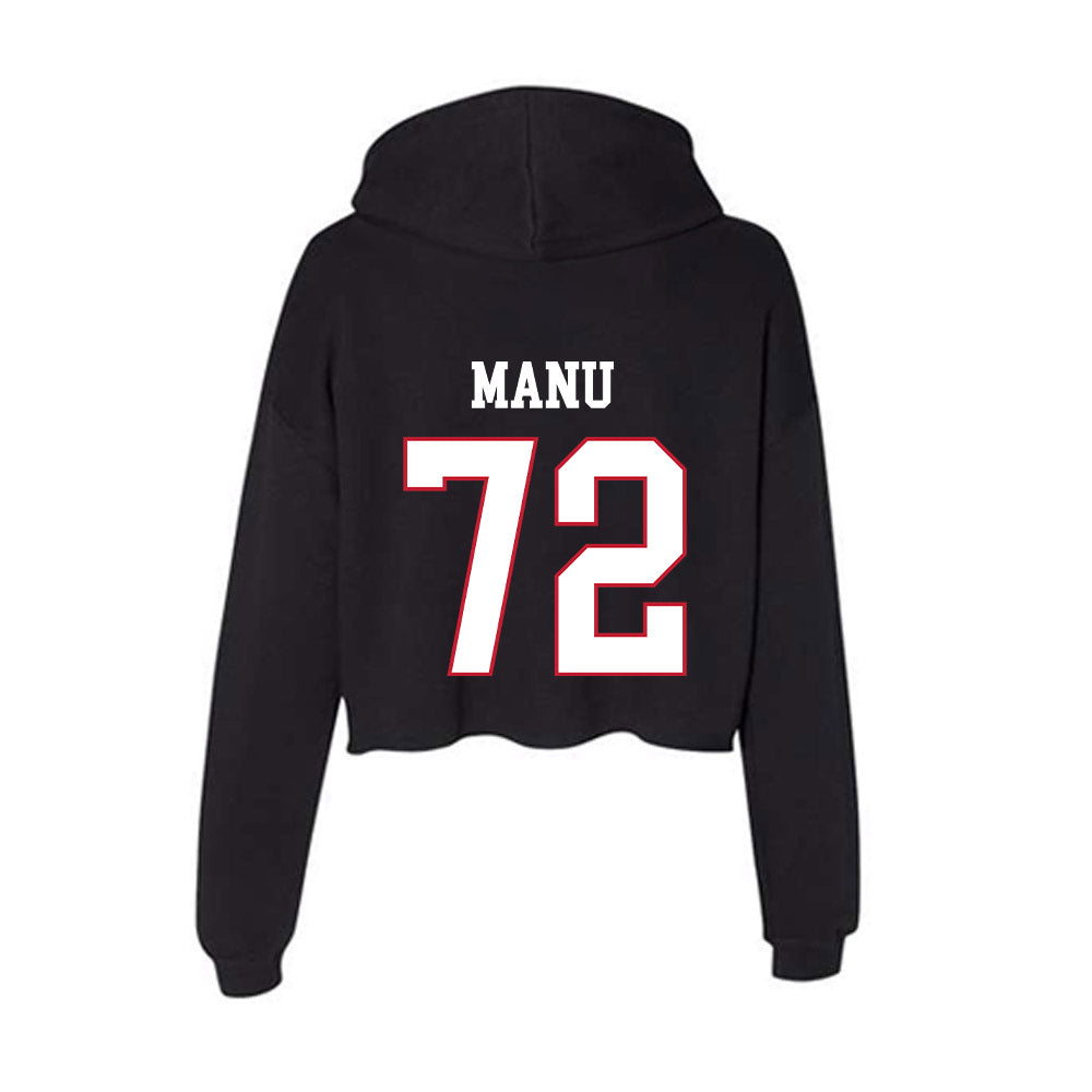 Miami of Ohio - NCAA Football : Kris Manu - Women's Crop Fleece Hoodie-1