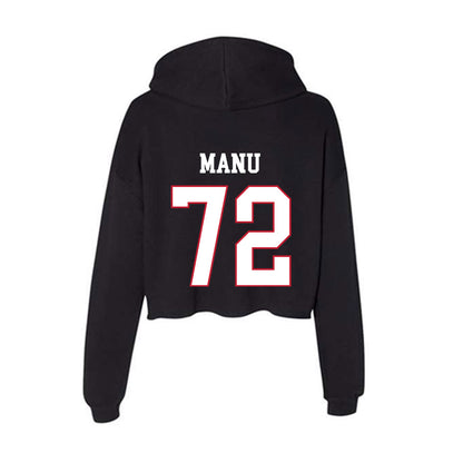 Miami of Ohio - NCAA Football : Kris Manu - Women's Crop Fleece Hoodie-1