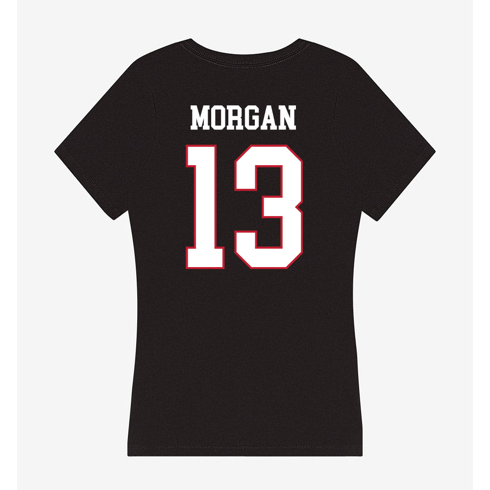 Miami of Ohio - NCAA Women's Volleyball : Emily Morgan - Women's V-Neck T-Shirt-1