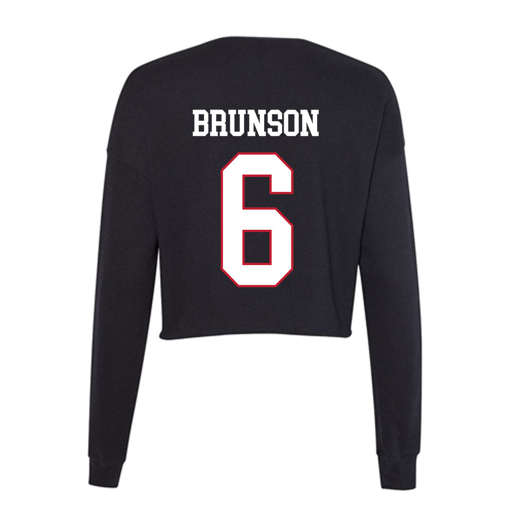 Miami of Ohio - NCAA Football : Jordan Brunson - Women's Cropped Crew Fleece-1