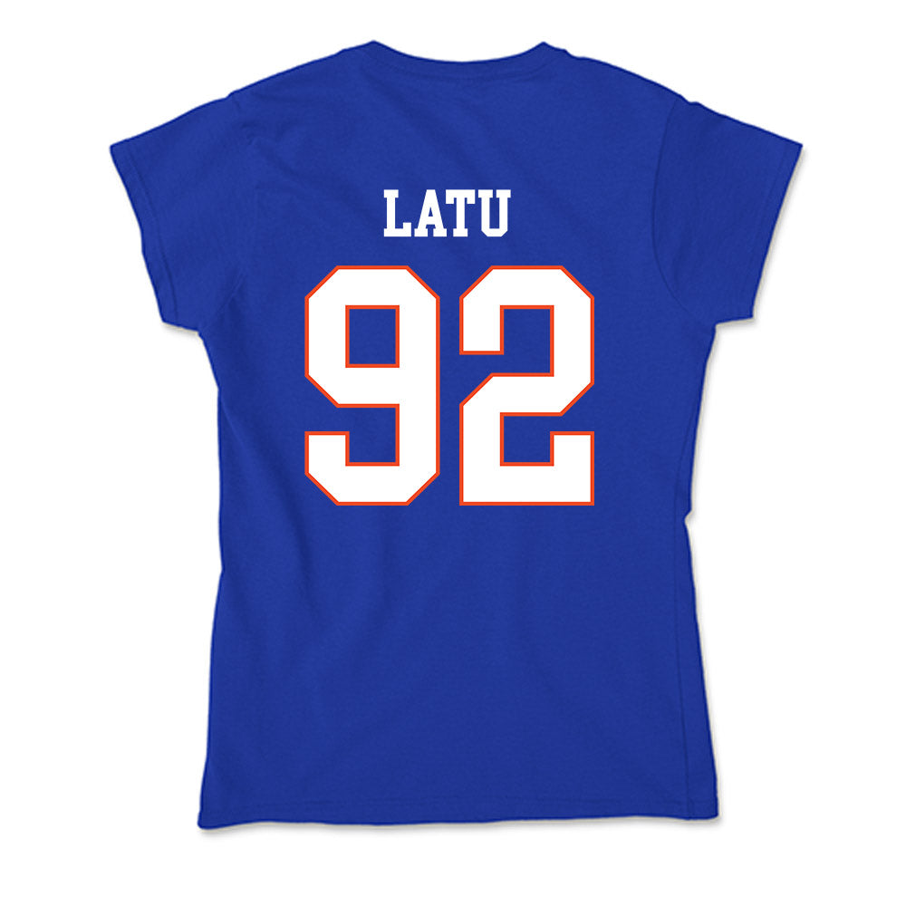 Boise State - NCAA Football : David Latu - Soft Style Women’s T-Shirt-1