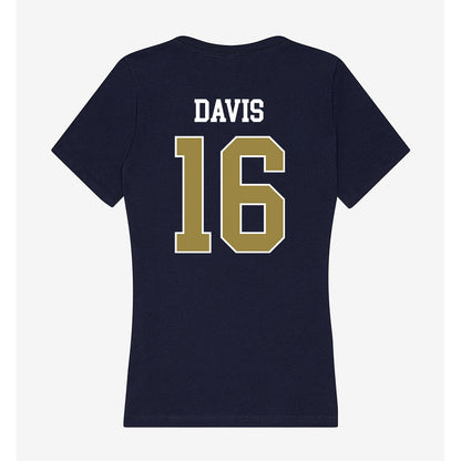 Georgia Southern - NCAA Football : Tyrell Davis - Women's V-Neck T-Shirt-1