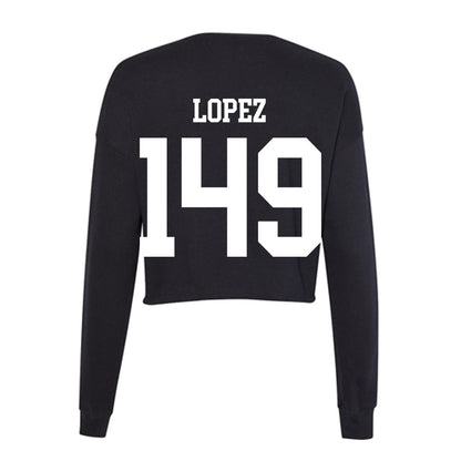 NSU - NCAA Wrestling : Rudy Lopez - Women's Cropped Crew Fleece-1