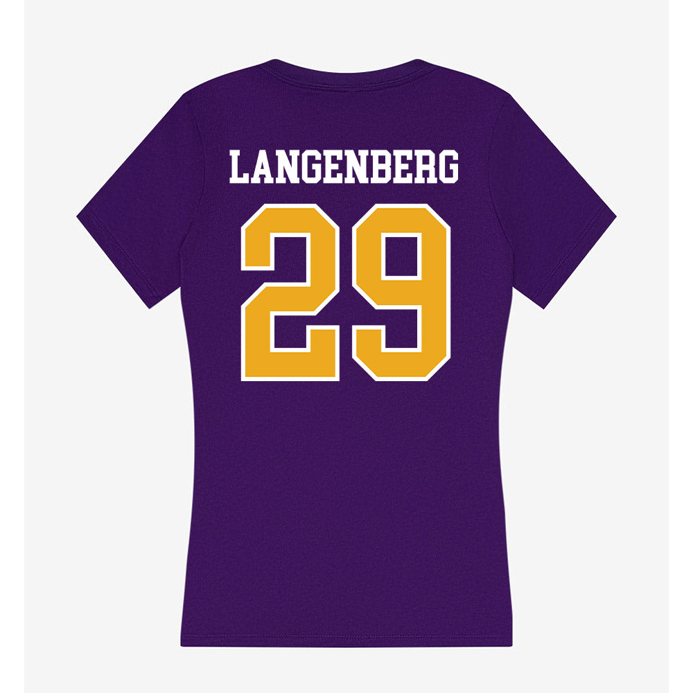 Northern Iowa - NCAA Football : Tucker Langenberg - Women's V-Neck T-Shirt-1