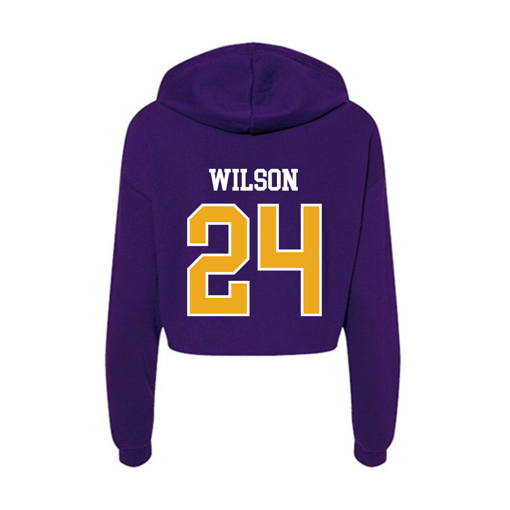 Northern Iowa - NCAA Men's Basketball : Jalen Wilson - Women's Crop Fleece Hoodie-1