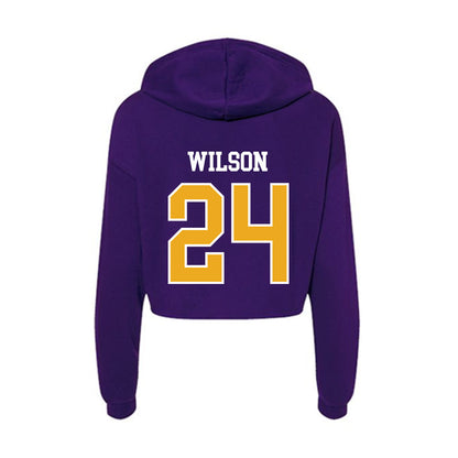 Northern Iowa - NCAA Men's Basketball : Jalen Wilson - Women's Crop Fleece Hoodie-1