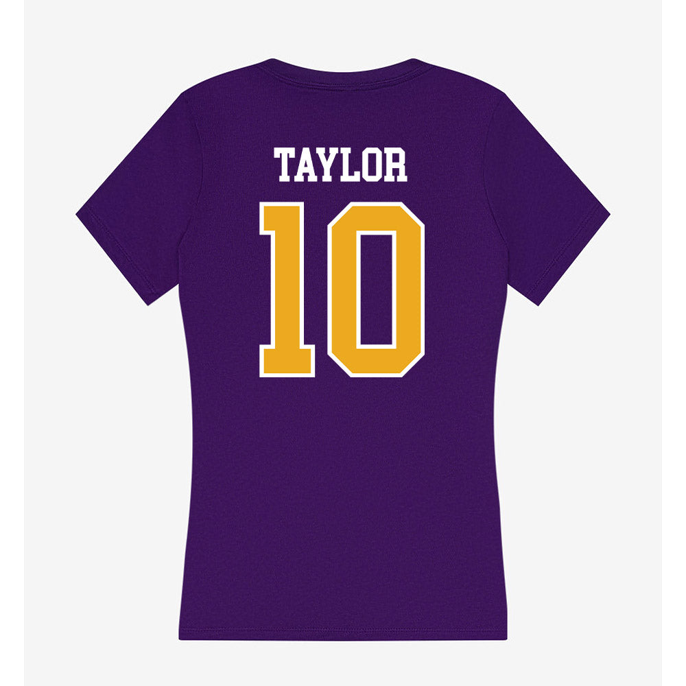 Northern Iowa - NCAA Men's Basketball : RJ Taylor - Women's V-Neck T-Shirt-1