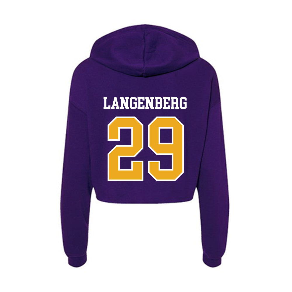 Northern Iowa - NCAA Football : Tucker Langenberg - Women's Crop Fleece Hoodie-1