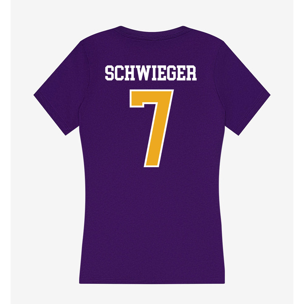 Northern Iowa - NCAA Men's Basketball : Ben Schwieger - Women's V-Neck T-Shirt-1