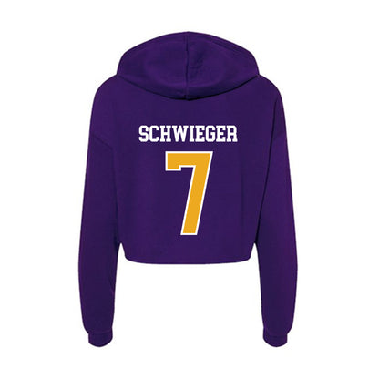 Northern Iowa - NCAA Men's Basketball : Ben Schwieger - Women's Crop Fleece Hoodie-1