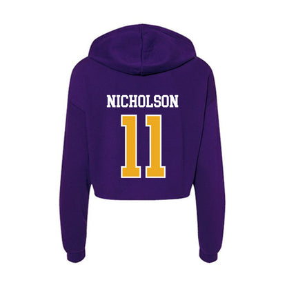 Northern Iowa - NCAA Women's Basketball : Mya Nicholson - Women's Crop Fleece Hoodie-1