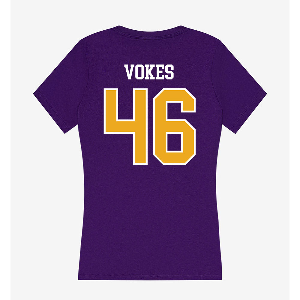 Northern Iowa - NCAA Football : Tiernan Vokes - Women's V-Neck T-Shirt-1