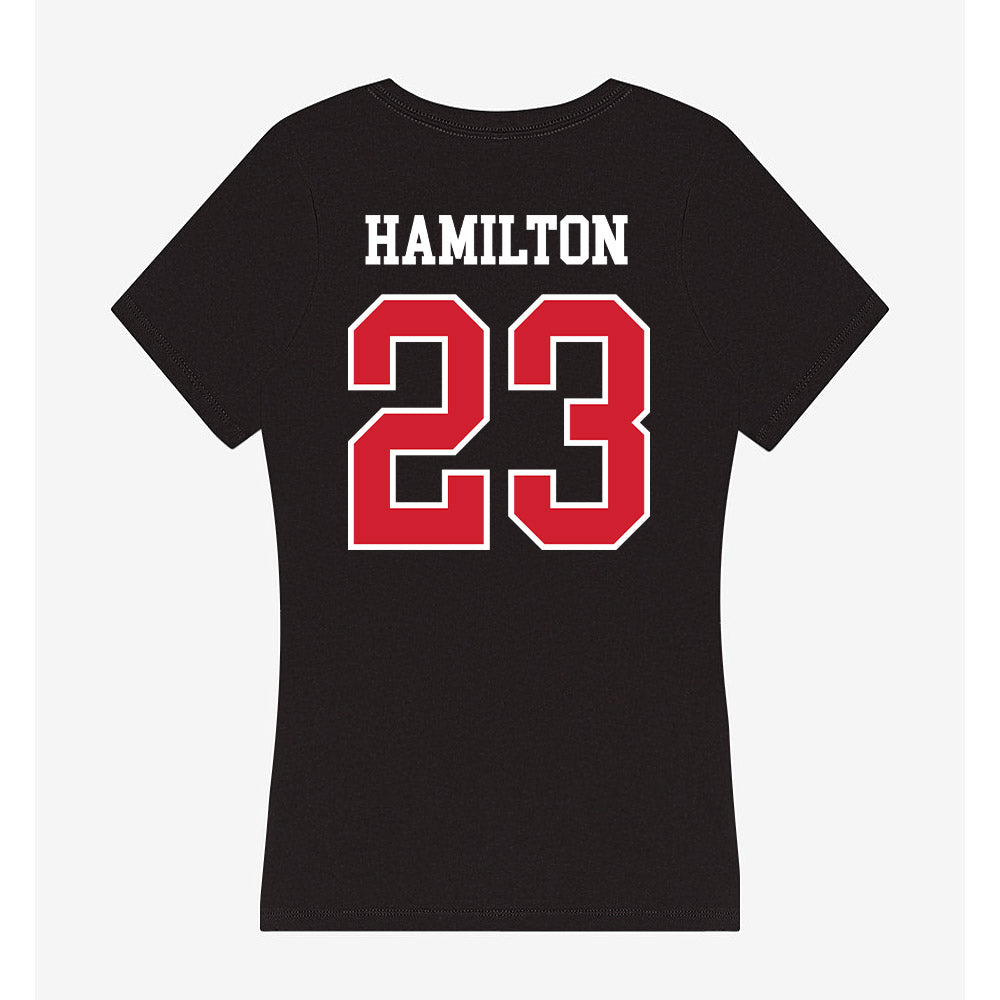 Illinois State - NCAA Football : JuMaria Hamilton - Women's V-Neck T-Shirt-1