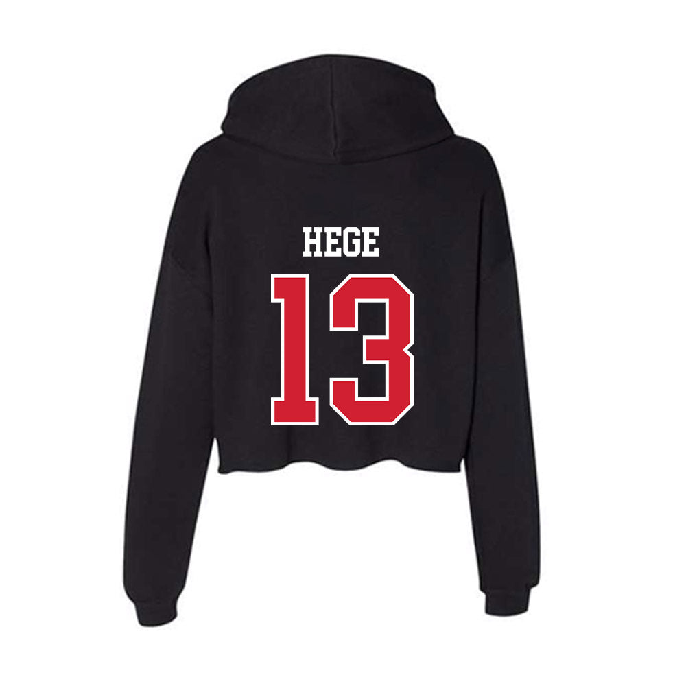 Illinois State - NCAA Women's Volleyball : Colleen Hege - Women's Crop Fleece Hoodie-1