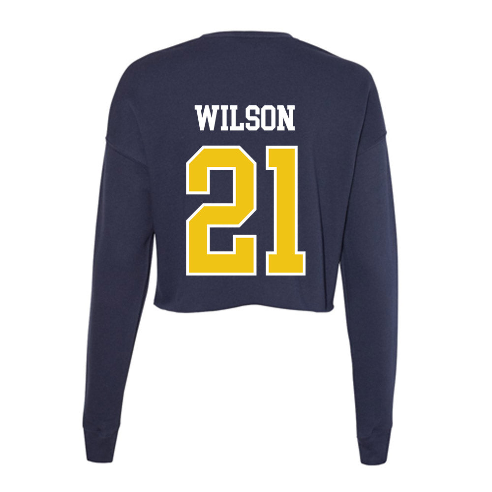 La Salle - NCAA Acrobatics & Tumbling : Janiy'a Wilson - Women's Cropped Crew Fleece-1