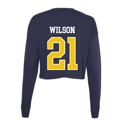 La Salle - NCAA Acrobatics & Tumbling : Janiy'a Wilson - Women's Cropped Crew Fleece-1