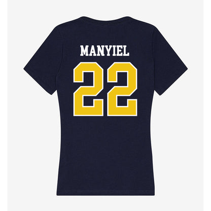 La Salle - NCAA Women's Basketball : Yar Manyiel - Women's V-Neck T-Shirt-1