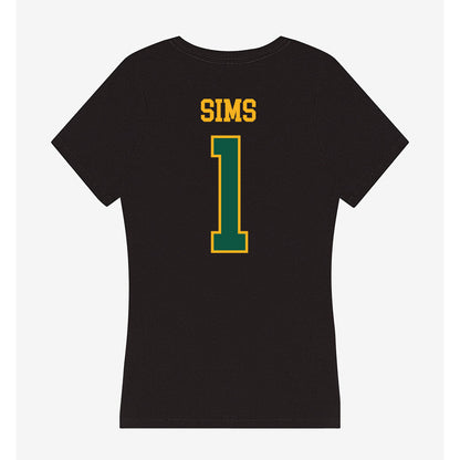 William & Mary - NCAA Football : Tariq Sims - Women's V-Neck T-Shirt-1