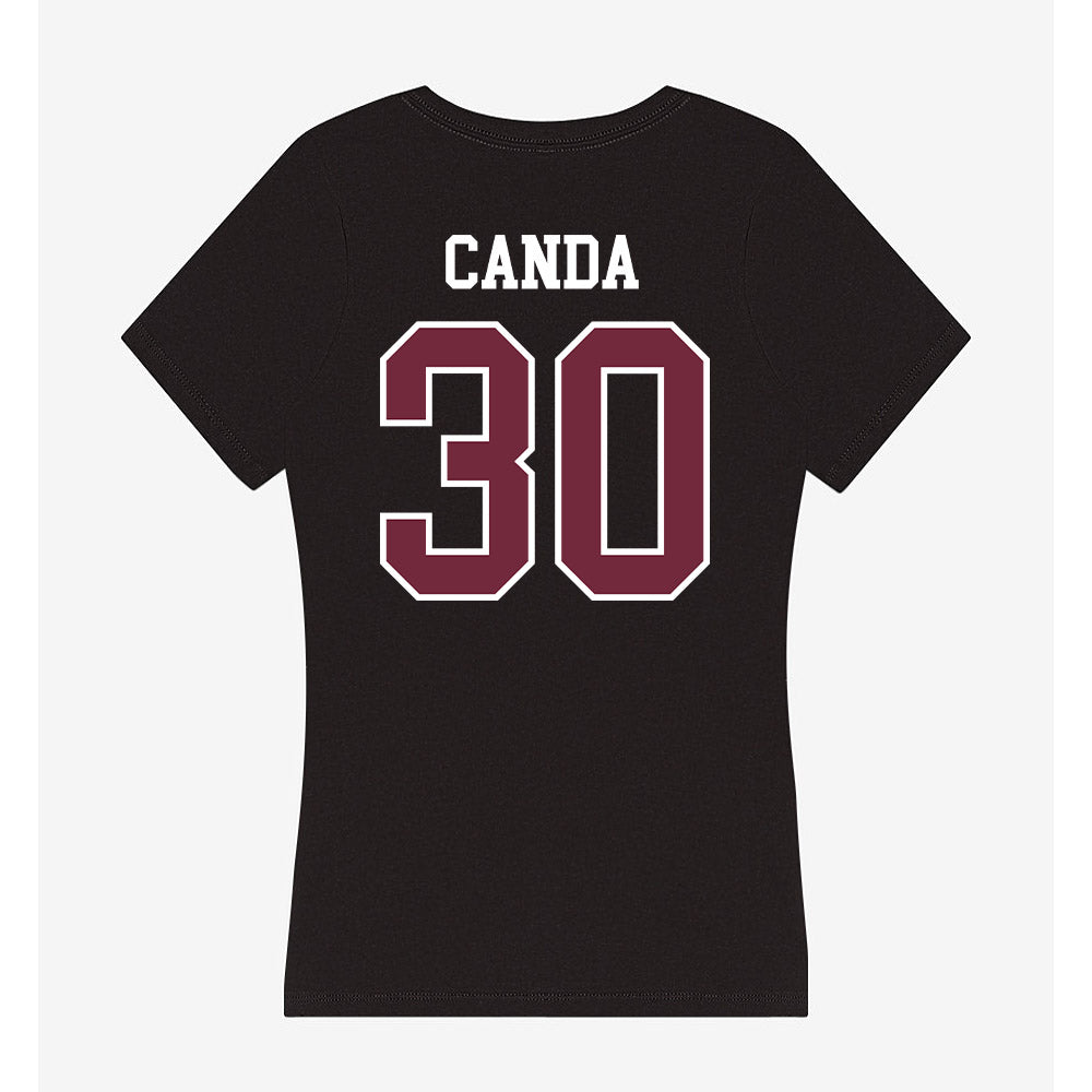 FDU - NCAA Men's Basketball : Andrew Canda - Women's V-Neck T-Shirt-1