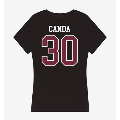 FDU - NCAA Men's Basketball : Andrew Canda - Women's V-Neck T-Shirt-1