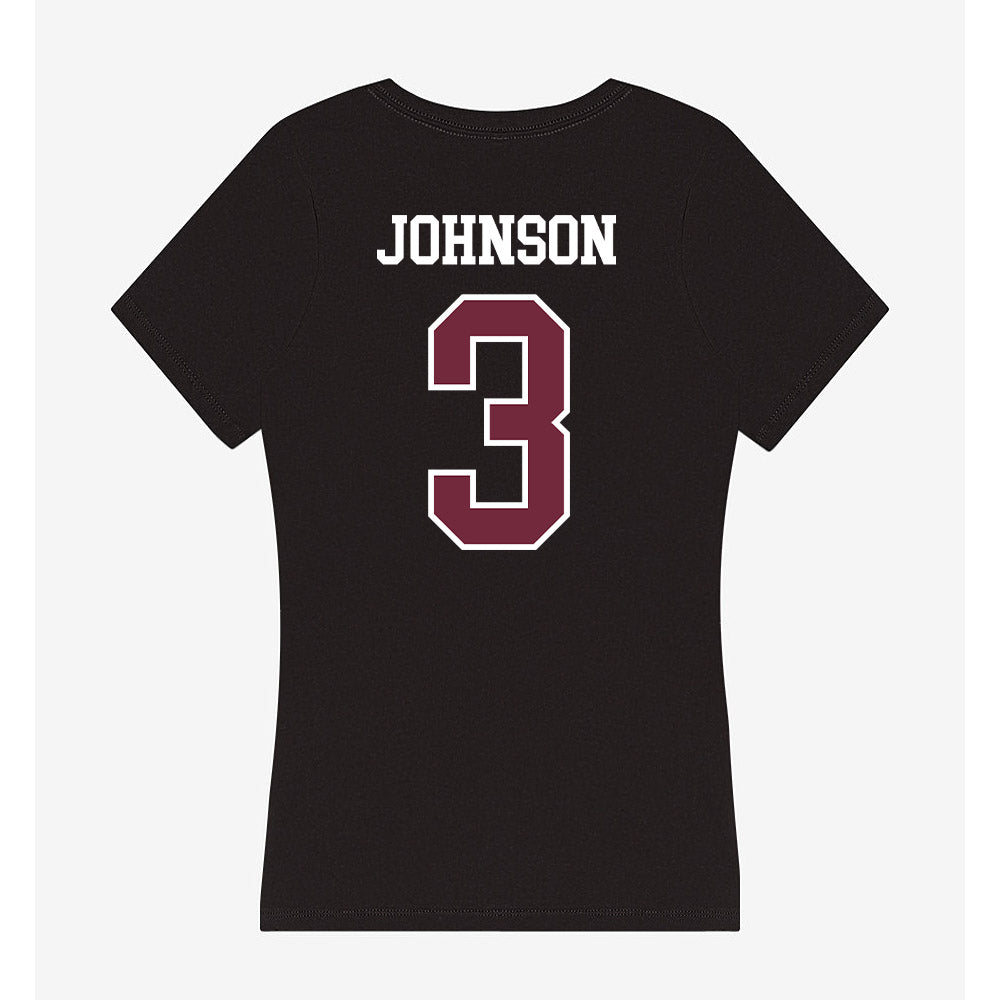 FDU - NCAA Men's Basketball : Raysean Johnson - Women's V-Neck T-Shirt-1
