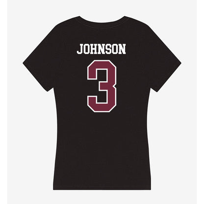 FDU - NCAA Men's Basketball : Raysean Johnson - Women's V-Neck T-Shirt-1
