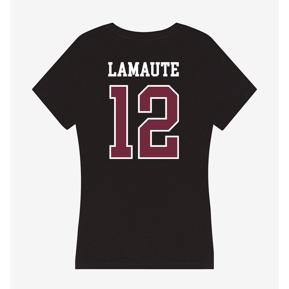 FDU - NCAA Men's Basketball : Sebastien Lamaute - Women's V-Neck T-Shirt-1