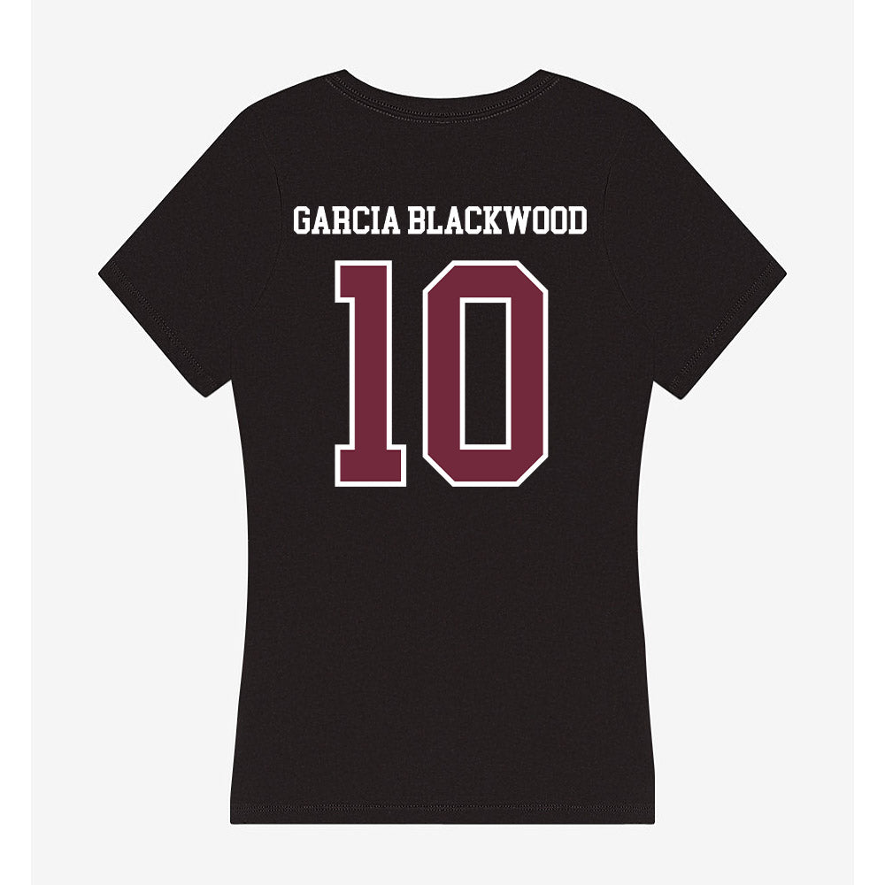 FDU - NCAA Women's Basketball : Dominique Garc�a Blackwood - Women's V-Neck T-Shirt-1
