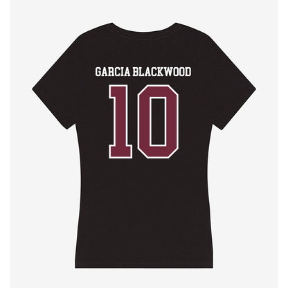 FDU - NCAA Women's Basketball : Dominique Garc�a Blackwood - Women's V-Neck T-Shirt-1