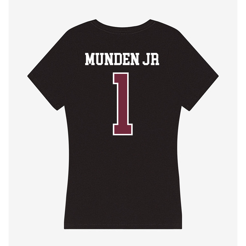 FDU - NCAA Men's Basketball : Joe Munden Jr - Women's V-Neck T-Shirt-1