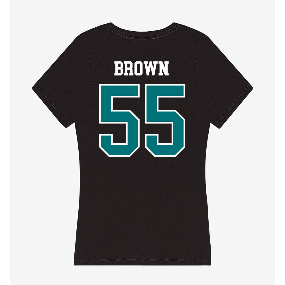 Coastal Carolina - NCAA Football : Tray Brown - Women's V-Neck T-Shirt-1
