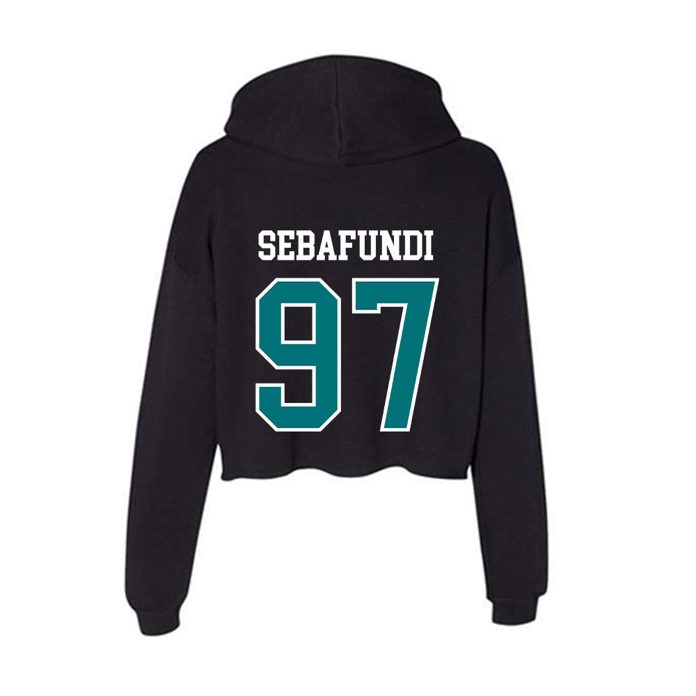 Coastal Carolina - NCAA Football : Emile Sebafundi - Women's Crop Fleece Hoodie-1