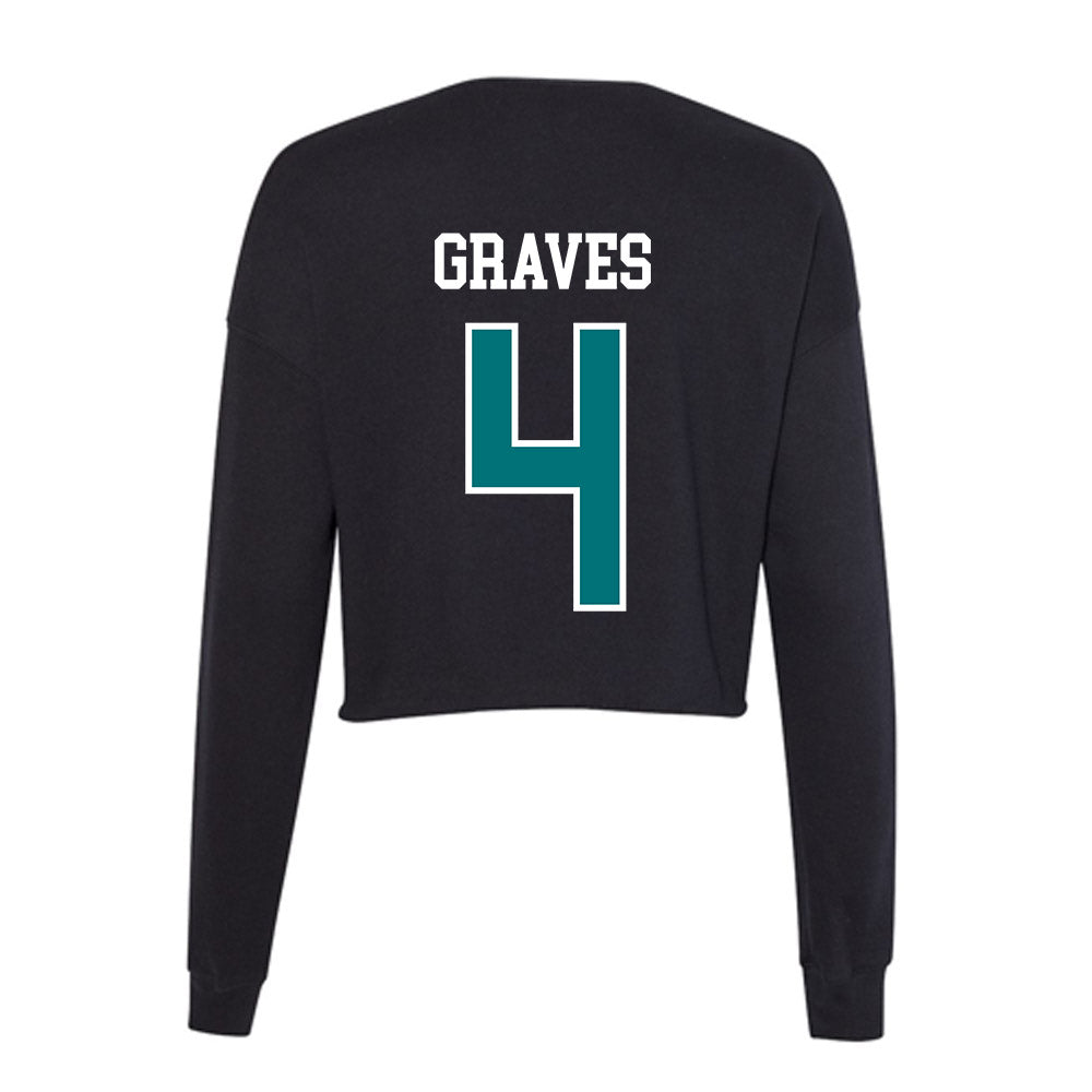Coastal Carolina - NCAA Football : Bryson Graves - Women's Cropped Crew Fleece-1