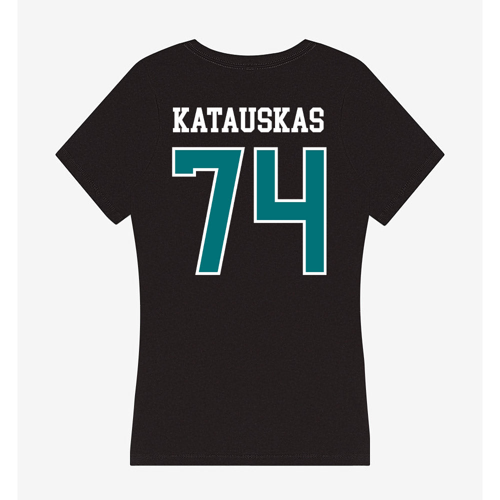 Coastal Carolina - NCAA Football : Jacob Katauskas - Women's V-Neck T-Shirt-1