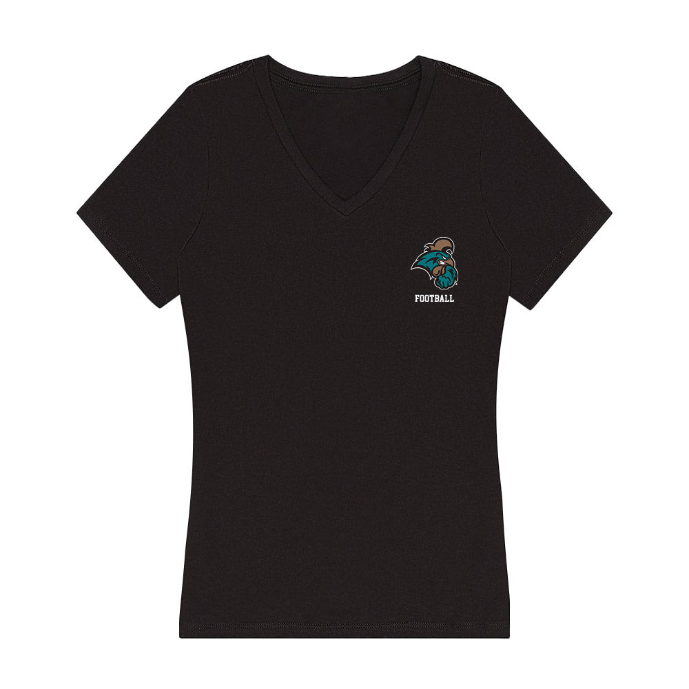 Coastal Carolina - NCAA Football : Malaki Te'o - Women's V-Neck T-Shirt-0