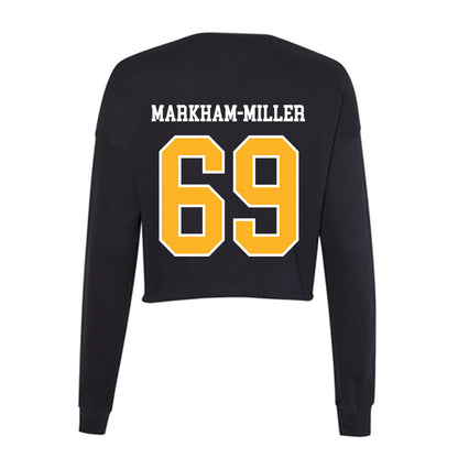Towson - NCAA Football : Ian Markham-Miller - Women's Cropped Crew Fleece-1