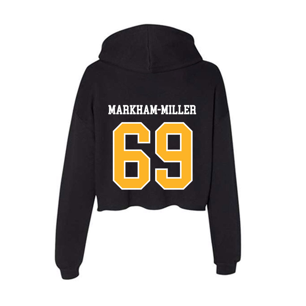 Towson - NCAA Football : Ian Markham-Miller - Women's Crop Fleece Hoodie-1