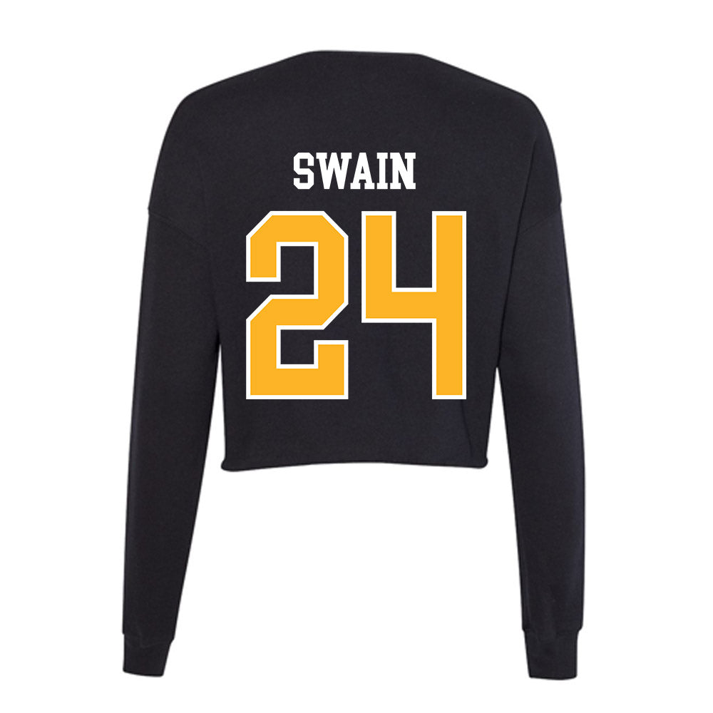 Towson - NCAA Football : Mike Swain - Women's Cropped Crew Fleece-1