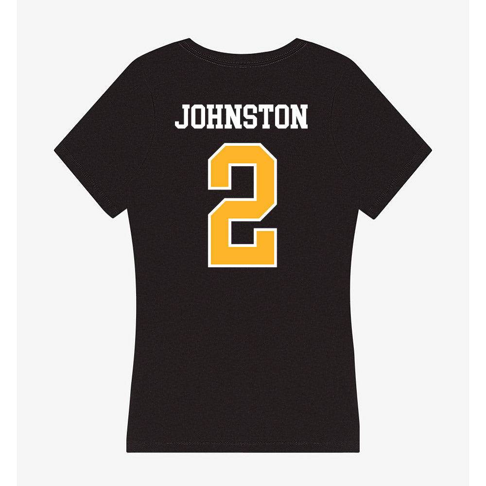 Towson - NCAA Women's Basketball : India Johnston - Women's V-Neck T-Shirt-1