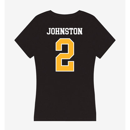 Towson - NCAA Women's Basketball : India Johnston - Women's V-Neck T-Shirt-1