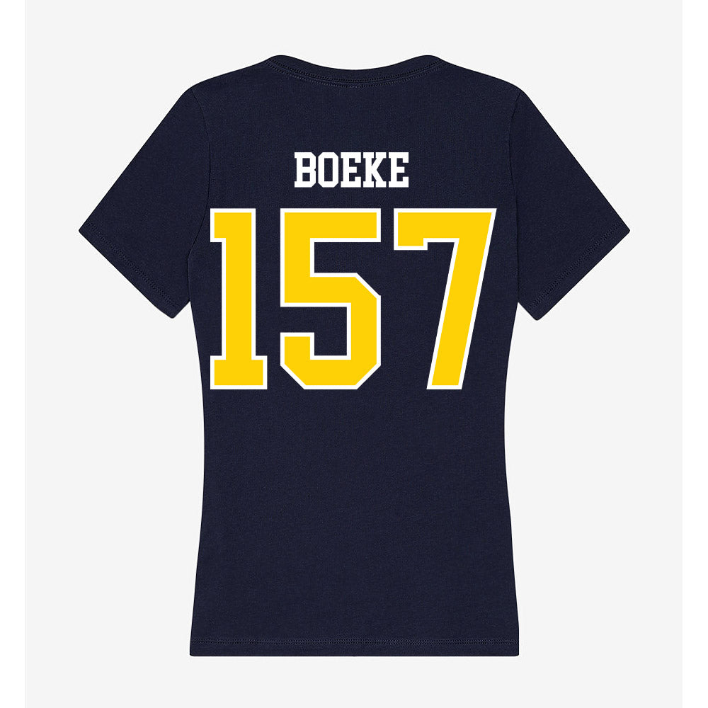 AU - NCAA Wrestling : Kyle Boeke - Women's V-Neck T-Shirt-1