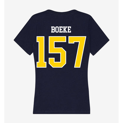 AU - NCAA Wrestling : Kyle Boeke - Women's V-Neck T-Shirt-1