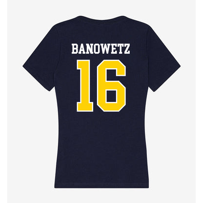 AU - NCAA Baseball : Nick Banowetz - Women's V-Neck T-Shirt-1