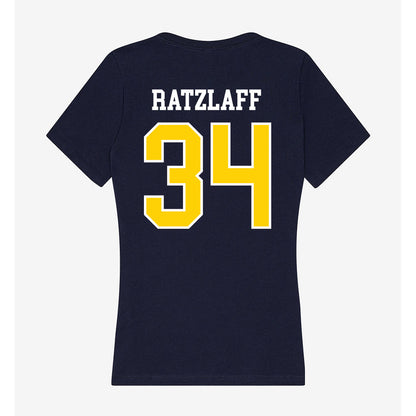 AU - NCAA Football : Nate Ratzlaff - Women's V-Neck T-Shirt-1