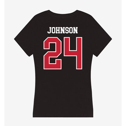 Ball State - NCAA Baseball : Keegan Johnson - Women's V-Neck T-Shirt-1