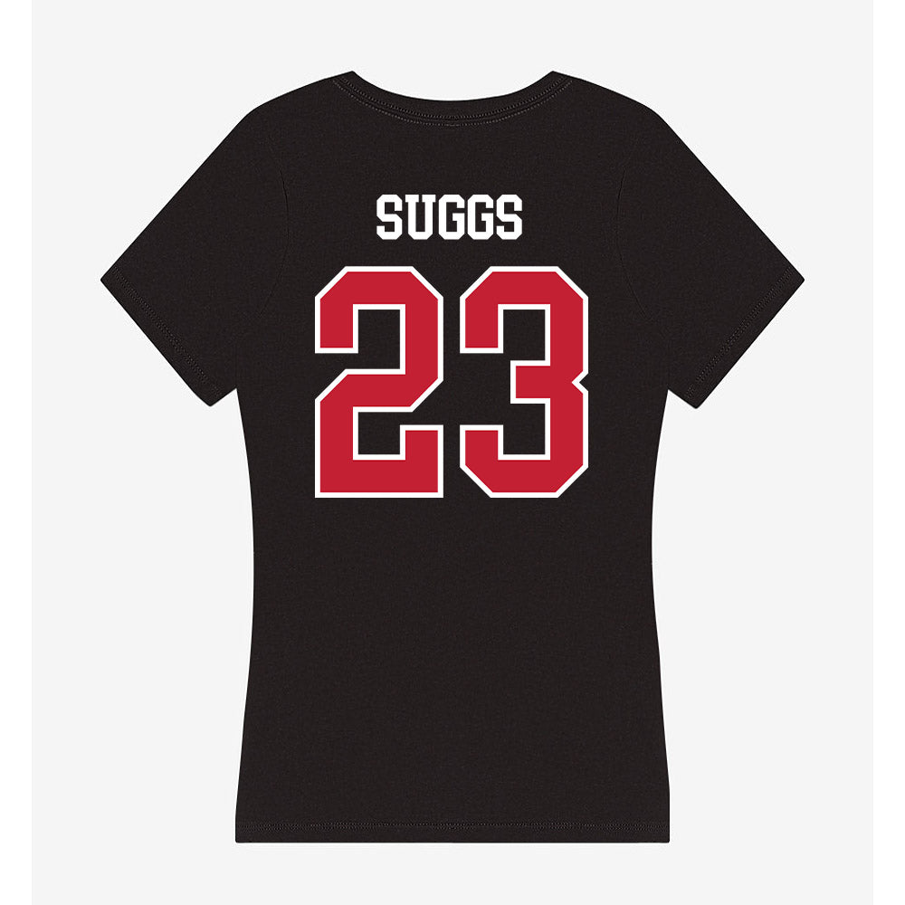 Ball State - NCAA Football : Jordan Suggs - Women's V-Neck T-Shirt-1